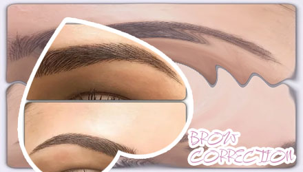 Permanent eyebrow correction